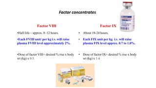 vin willebrand factor, disease and Hemophilia | PPTX