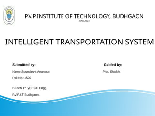 Intelligent Transportation System presentation | PPTX