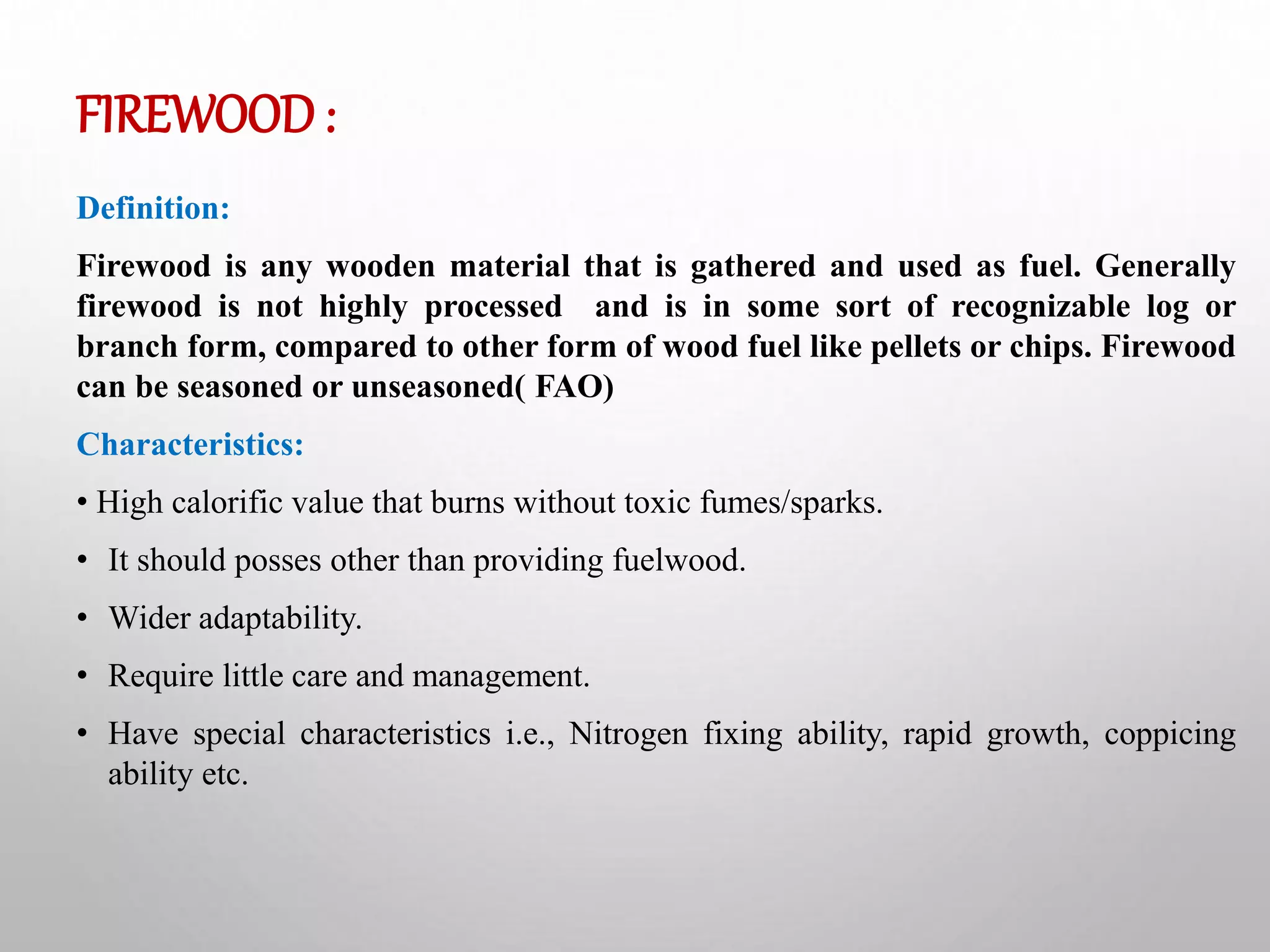Firewood Def Energy plantation | PPTX
