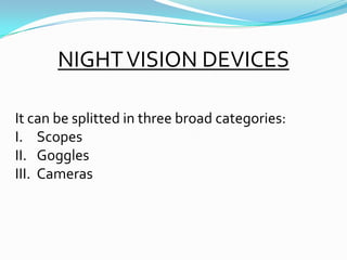 NIGHT VISION TECHNOLOGY | PPTX