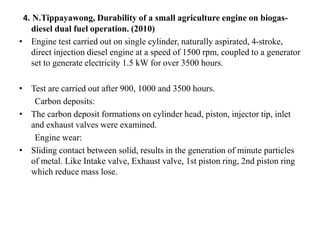 REVIEW OF BIO-GAS DIESEL DUAL FUEL ENGINE | PPTX