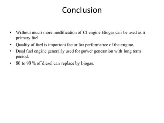 REVIEW OF BIO-GAS DIESEL DUAL FUEL ENGINE | PPTX
