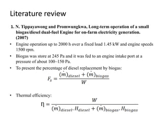 REVIEW OF BIO-GAS DIESEL DUAL FUEL ENGINE | PPTX