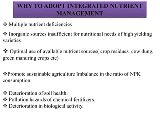 integrated nutrient management on productivity and soil fertility in ...