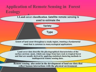 Application of remote sensing in forest ecosystem | PPTX