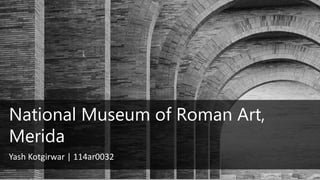 10
National Museum of Roman Art,
Merida
Yash Kotgirwar | 114ar0032
 