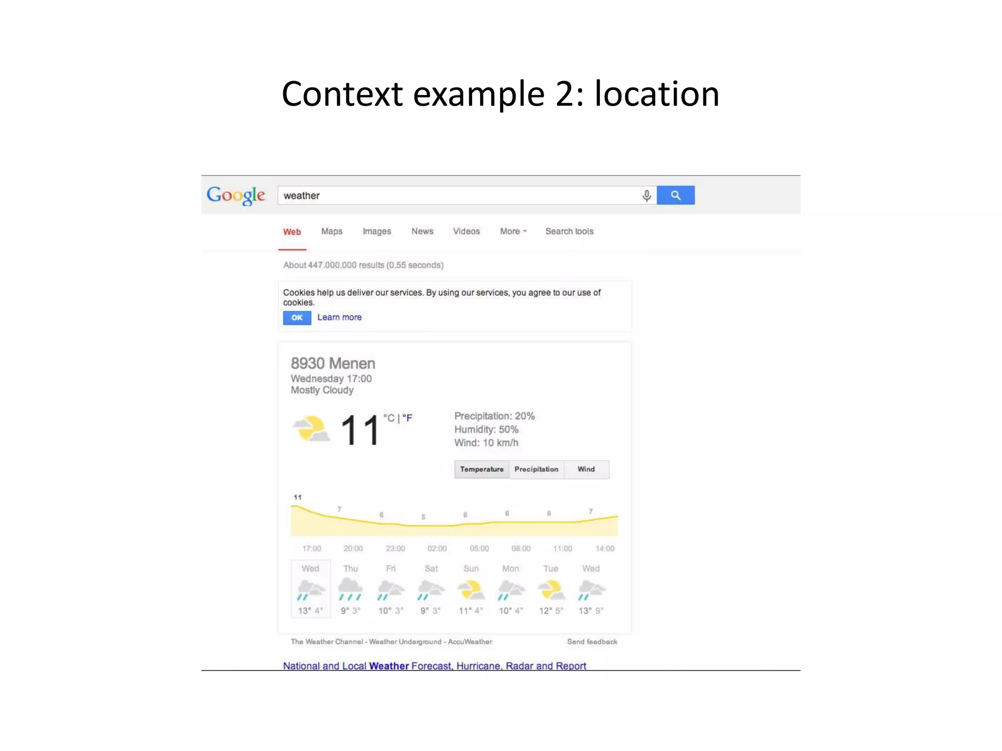 Context example 2: location
 