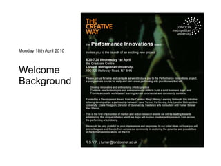 Monday 18th April 2010 Welcome Background 