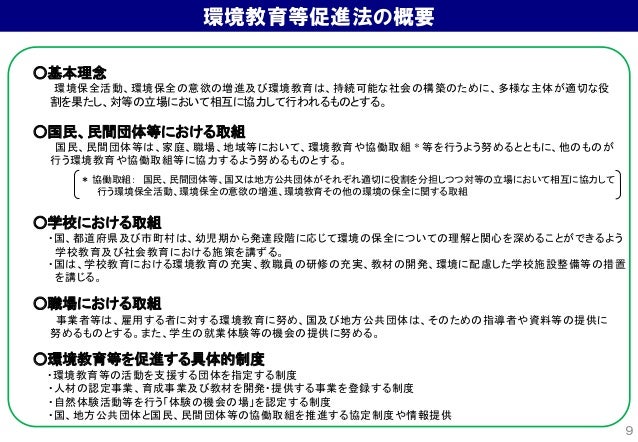 平成25年度 環境省 環境省における環境教育の取組について