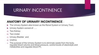 Presentation on incontinence | PPTX