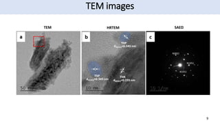TEM images
9
10 µm
TEM HRTEM SAED
 