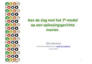 Studievoormiddag: Effectief gedrag
veranderen met het 7E-Model
Workshop ‘Oplossingsgericht denken
met het 7E-model’
Chris Aertsen
 