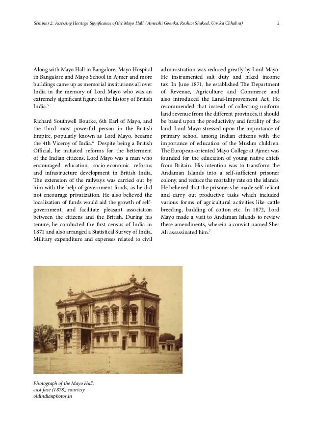 Assessing heritage significance of the mayo hall