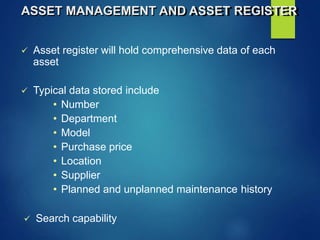 seminar report on computerised maintenance management system (CMMS)