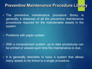 seminar report on computerised maintenance management system (CMMS)