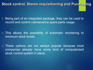 seminar report on computerised maintenance management system (CMMS)