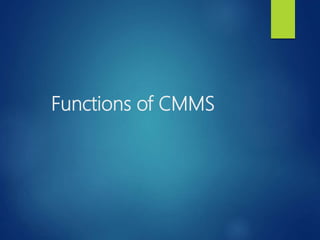 seminar report on computerised maintenance management system (CMMS)