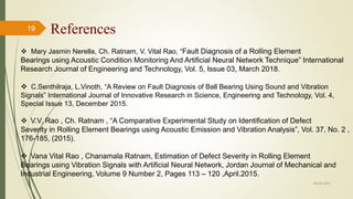 Fault Diagnosis of Rolling Element Bearing using Acoustic Condition ...