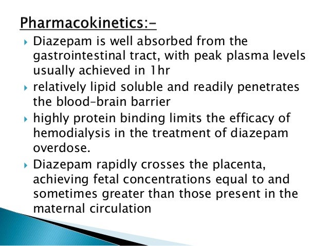 diazepam injection of pharmacokinetics