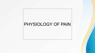 PHYSIOLOGY OF PAIN
22
 