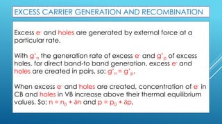 NON-EQUILIBRIUM EXCESS CARRIERS IN SEMICONDUCTORS | PDF