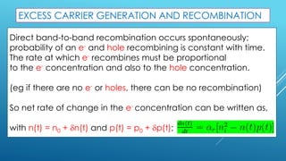 NON-EQUILIBRIUM EXCESS CARRIERS IN SEMICONDUCTORS | PDF