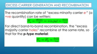 NON-EQUILIBRIUM EXCESS CARRIERS IN SEMICONDUCTORS | PDF