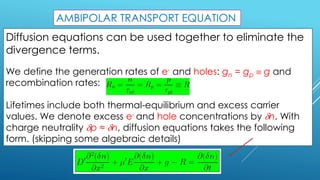 NON-EQUILIBRIUM EXCESS CARRIERS IN SEMICONDUCTORS | PDF