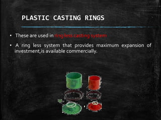 Cast Rings Methods CASTING PROCEDURES AND DEFECTS | PPTX