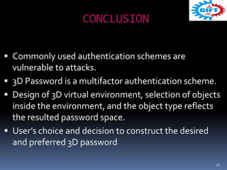 NOVEL 3d GRAPHICAL PASSWORD SCHEMA | PPT