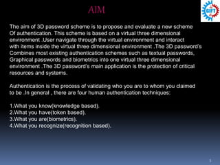 NOVEL 3d GRAPHICAL PASSWORD SCHEMA | PPT