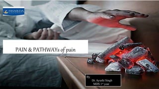 PAIN & PATHWAYs of pain
By
Dr. Ayushi Singh
MDS 1st year
 