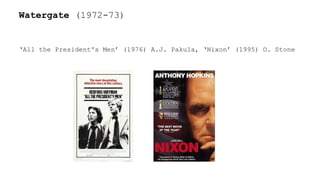 ‘All the President's Men’ (1976) A.J. Pakula, ‘Nixon’ (1995) O. Stone
Watergate (1972-73)
 