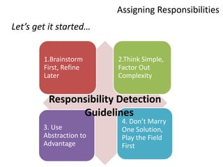 Assigning ResponsibilitiesLet’s get it started…Responsibility Detection Guidelines