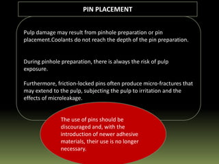 Pulpal response to various dental procedures restorative materials | PPTX