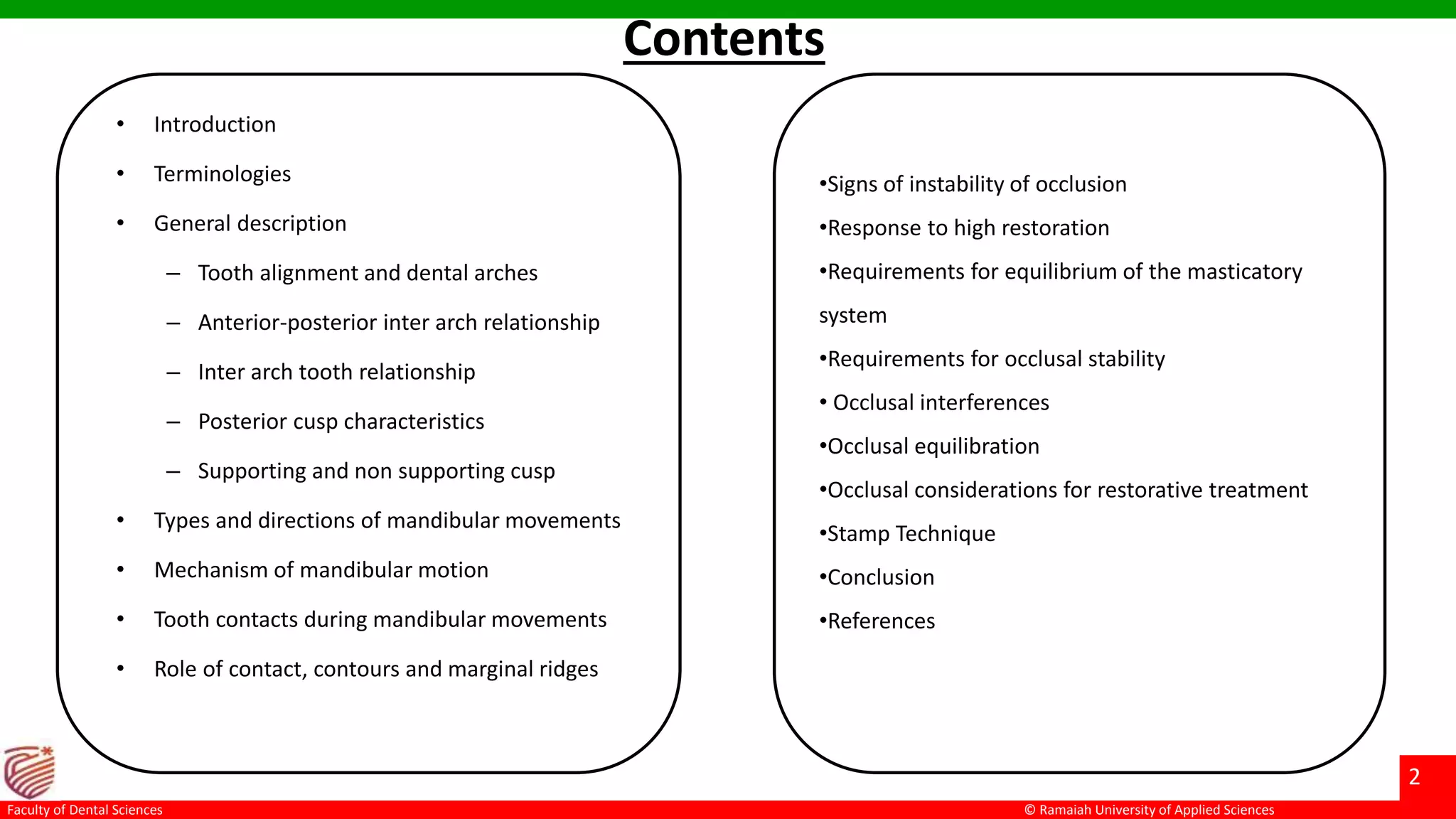 Occlusion in restorative dentistry | PPTX