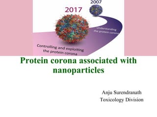 Anju Surendranath
Toxicology Division
Protein corona associated with
nanoparticles
 