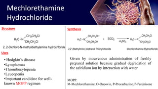 Mechlorethamine Injection Anticancerous and anitubercular drugs | PPTX