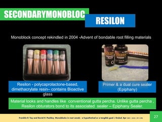 Monoblation Design MONOBLOC IN ENDODONTICS - Root canal filling materials and concept of ...
