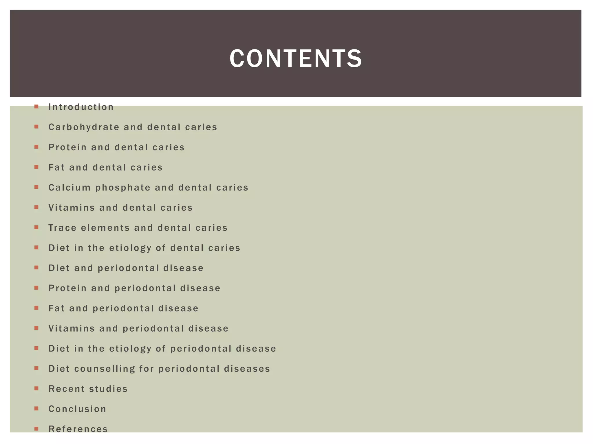 View of Nutrition in dental carries and periodontal disease | PPTX