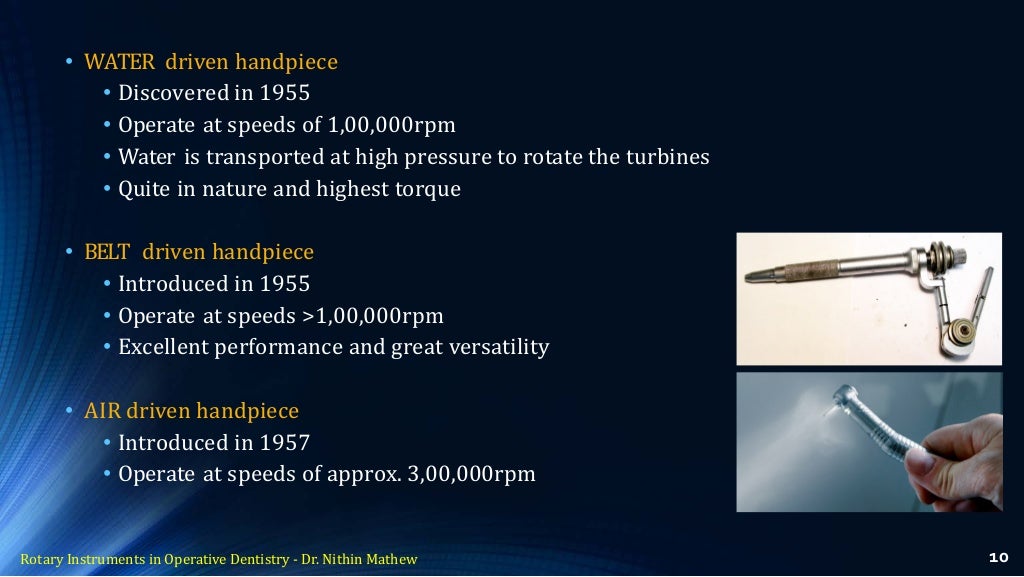 Rotary Instruments in Operative Dentistry