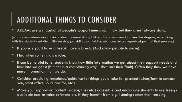 Classroom accessibility in higher education | PPT