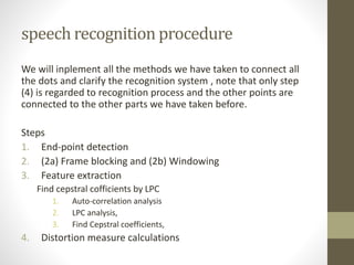 Speech Signal Processing | PPTX