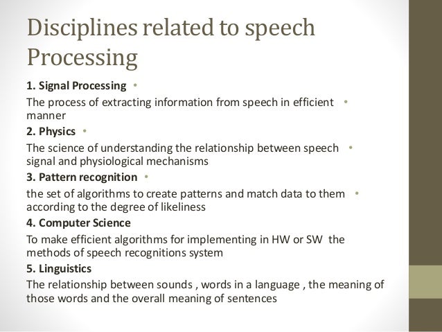 Speech Signal Processing Speech Signal Processing