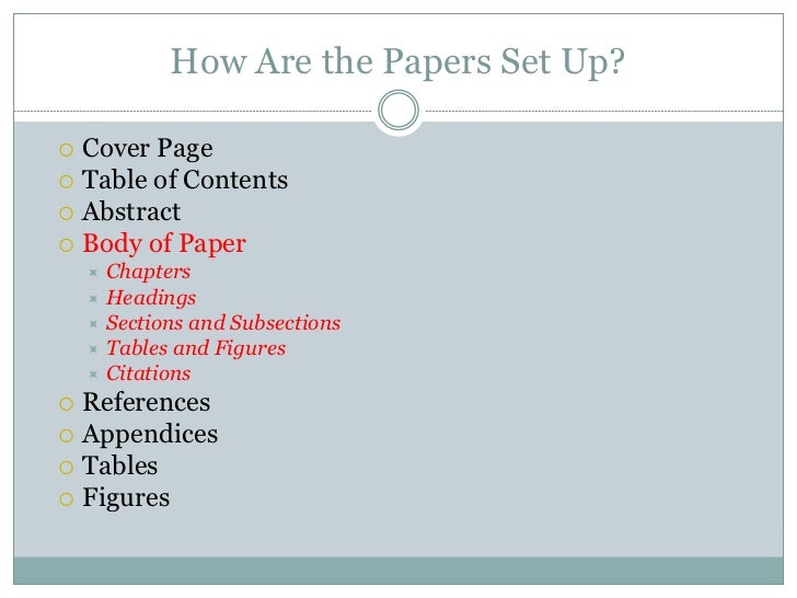 apa table of contents