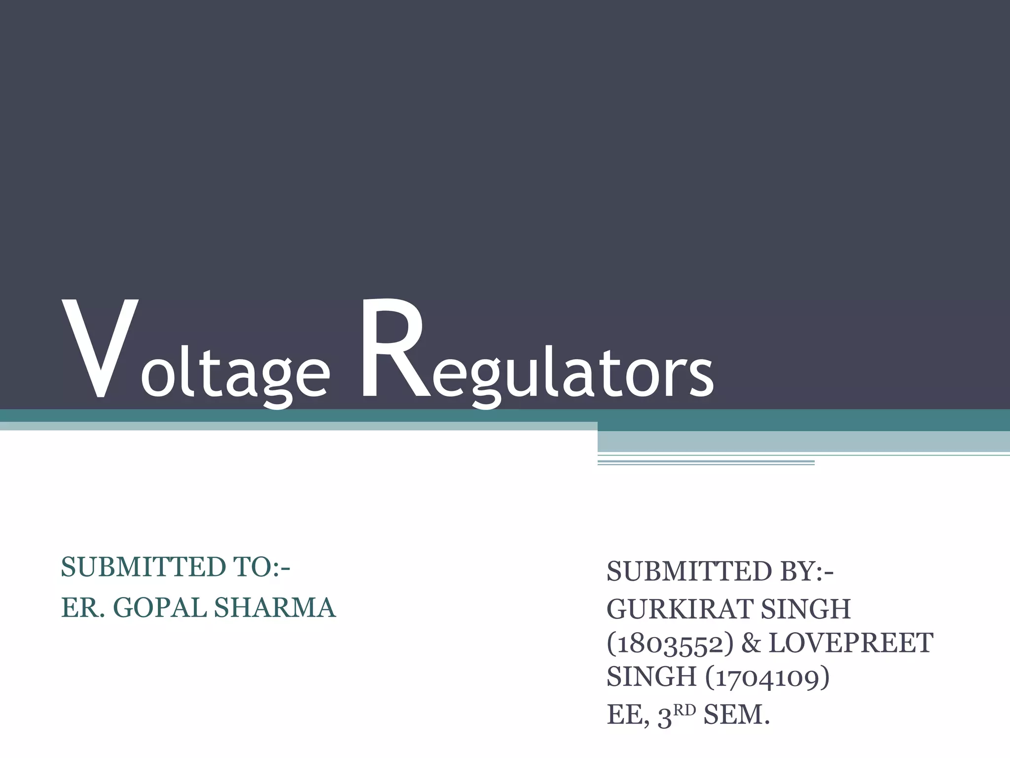Voltage Regulators ppt | PPT