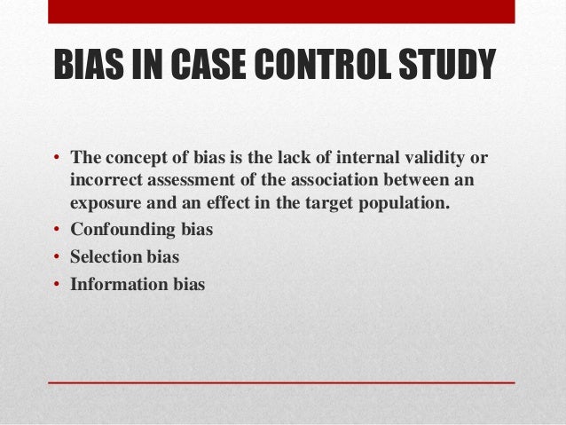 Selection bias in case control study