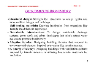 BIOMIMICRY IN DEPARTMENT OF CIVIL ENGINEERING PPT | PPTX