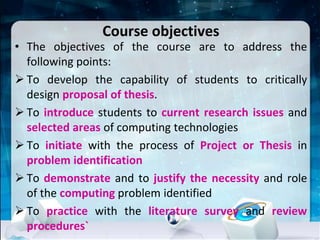 Course Introduction And Objectives Seminar Course instruction .ppt