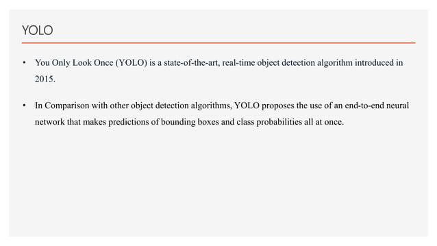 SEMINAR COURSE PRESENTATION on YOLO algorithm for object detection ...